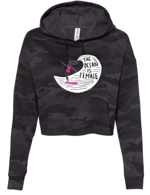 The Surfer Girl Cropped Camo Hoodie (Youth/Junior)